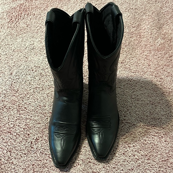 Abilene Black Cowboy Boots NWOT - Picture 3 of 4